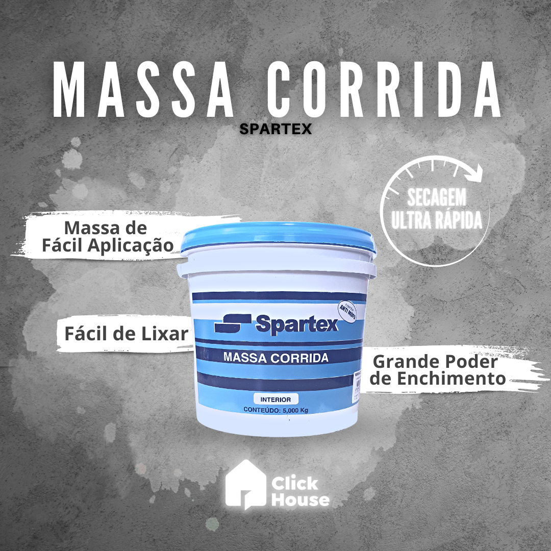 Massa Corrida Parede Pva Branco Interior 5 Kg Spartex