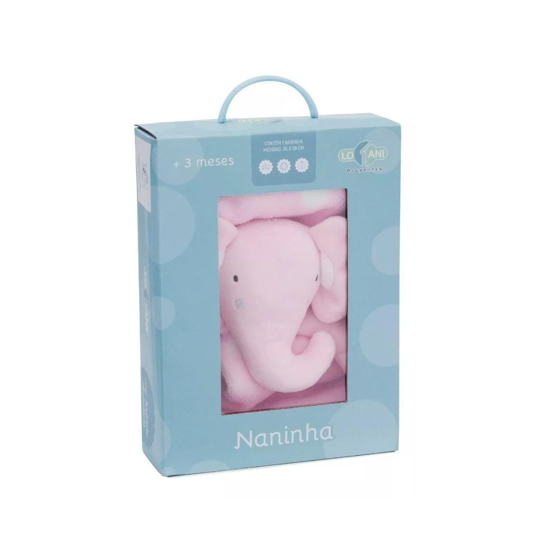 Naninha Baby Elefantinho Macio Menino E Menina Loani 36x36