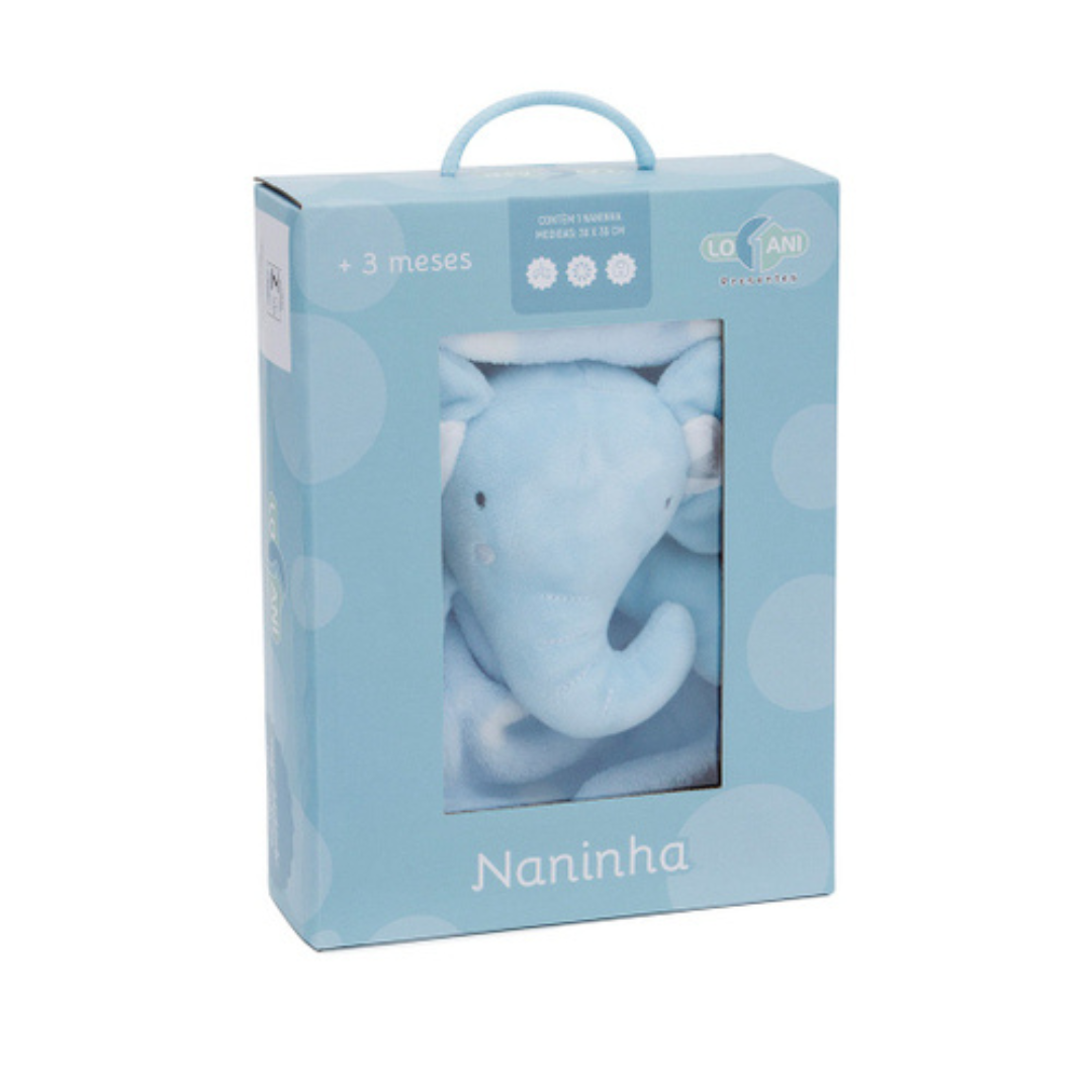 Naninha Baby Elefantinho Macio Menino E Menina Loani 36x36