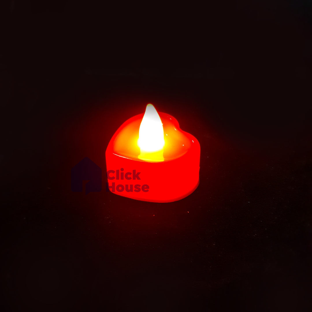 Vela Plástica Coração Vermelho Com Led - Silver Plástic - HA340