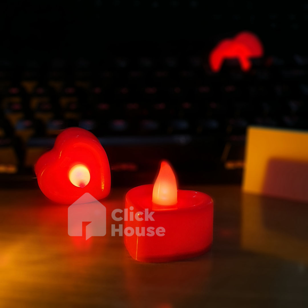 Vela Plástica Coração Vermelho Com Led - Silver Plástic - HA340
