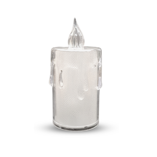 Vela Plástica Transparente Com Led - Silver Plástic - HA395
