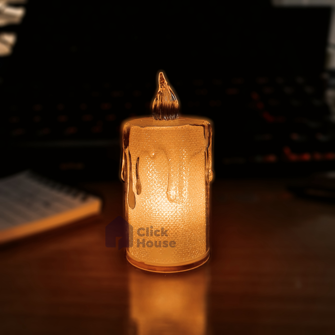 Vela Plástica Transparente Com Led - Silver Plástic - HA395