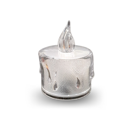 Vela Plástica Transparente Com Led Pequena - Silver Plástic - HA396