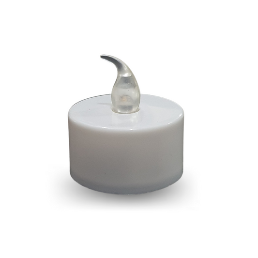 Vela Plástica Branca Com Led Pequena - Silver Plástic - HA397