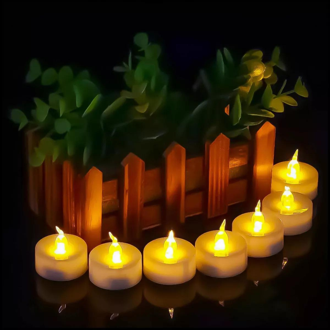 Vela Eletrônica Decorativa Com Led Branca Artificial 6 Uni