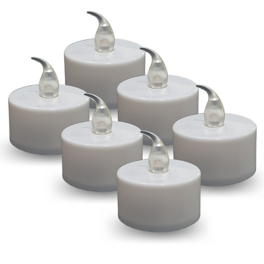 Vela Eletrônica Decorativa Com Led Branca Artificial 6 Uni