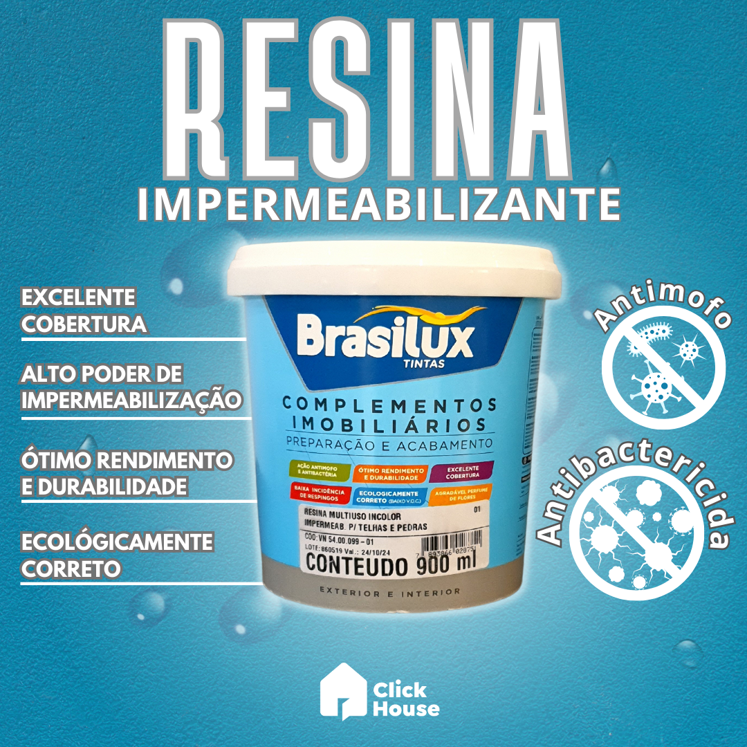 Resina Multiuso Incolor Impermeabilizante Base Água 900ml