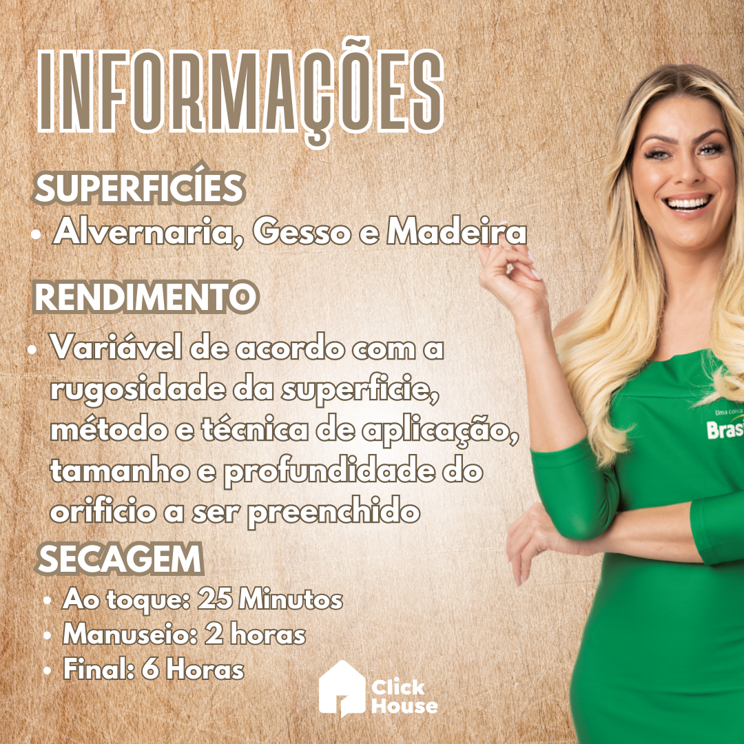 Massa Tapa Fácil Reparo Multiuso Nivelador Brasilux 150g