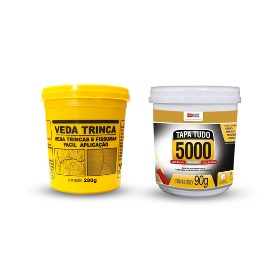 Massa Tapa Tudo 90g + Selante Veda Trinca Zero Fissuras 280g