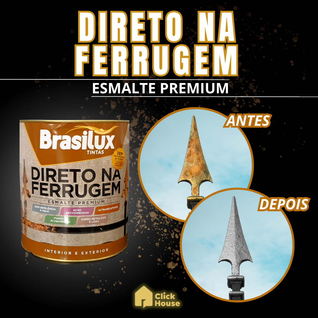 Tinta Esmalte Direto Na Ferrugem Resistente 3,6l Brasilux