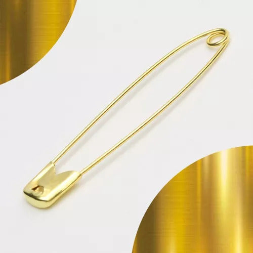 Alfinete De Segurança Dourado Nº00 25 Mm 100 Unidades