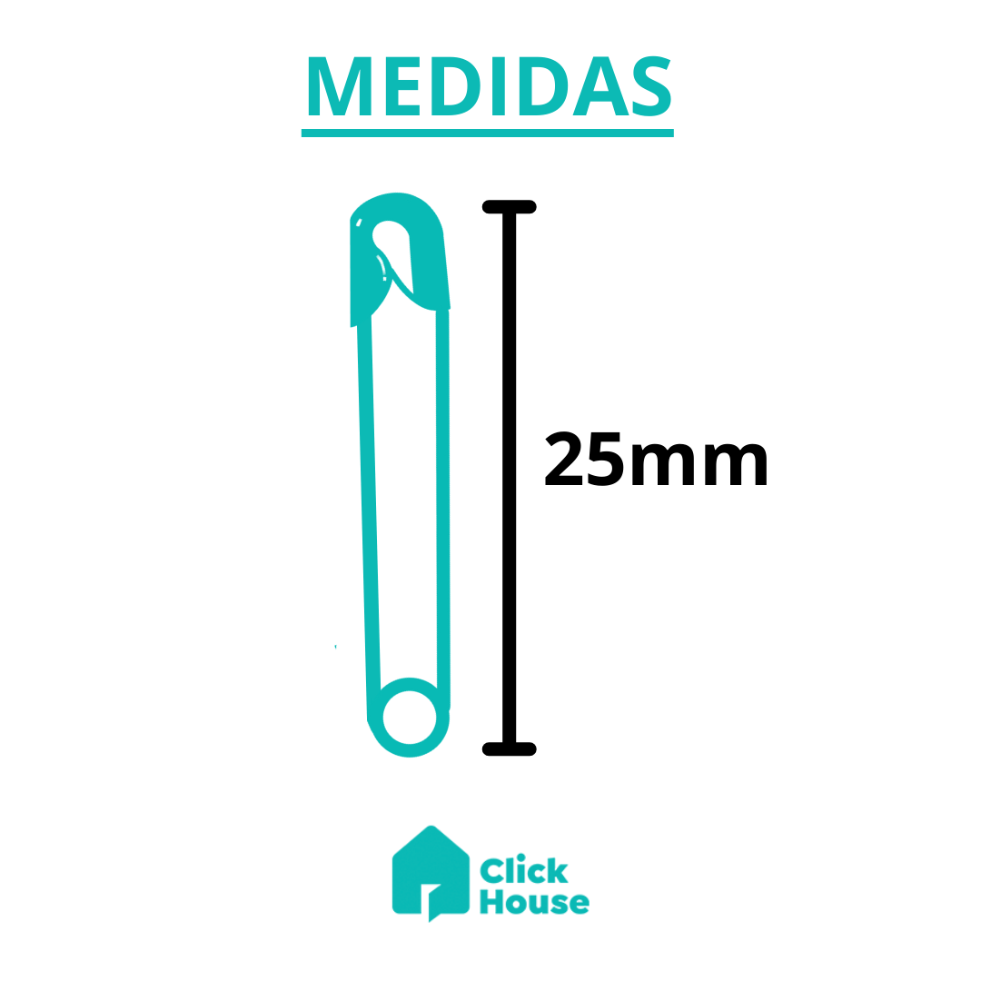 Alfinete De Segurança Prata Nº00 25 Mm 100 Unidades