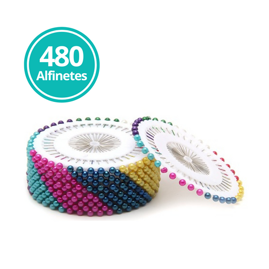 Alfinete Costura Cabeça Colorida Bolinha Patchwork 480 Uni