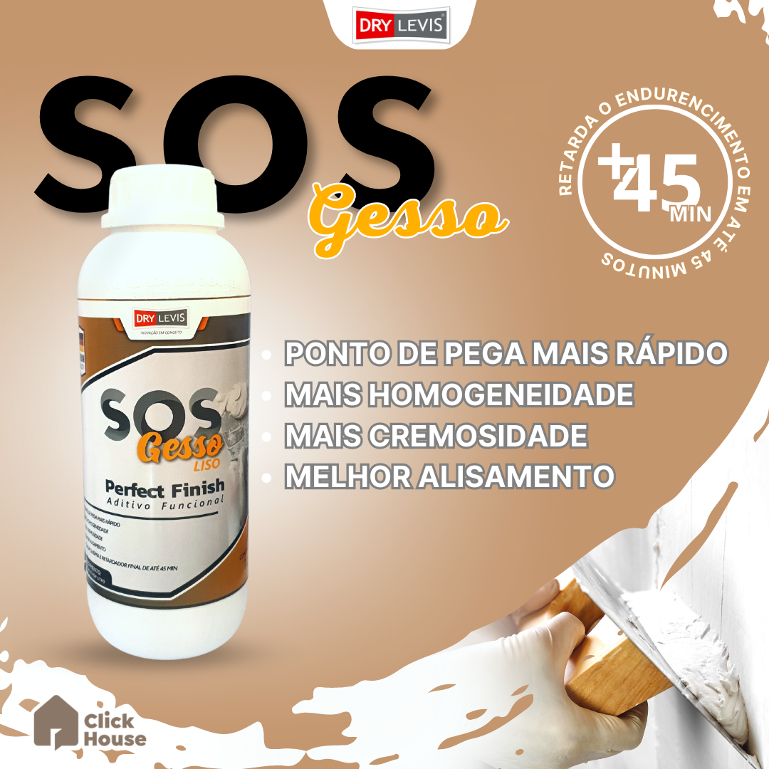 Sos Gesso Aditivo Retardante De Pega Perfect Finish 1l