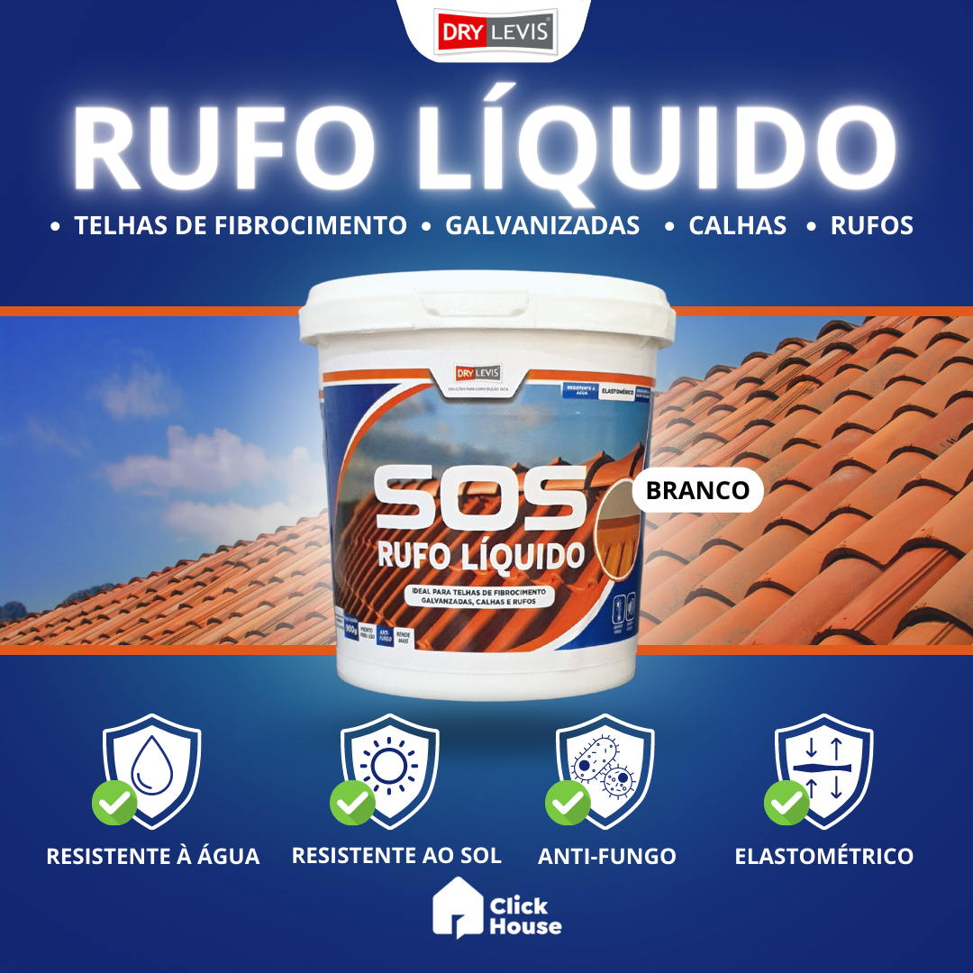 Sos Rufo Telhas Líquido 900ml Branco / Cinza - Dry Levis