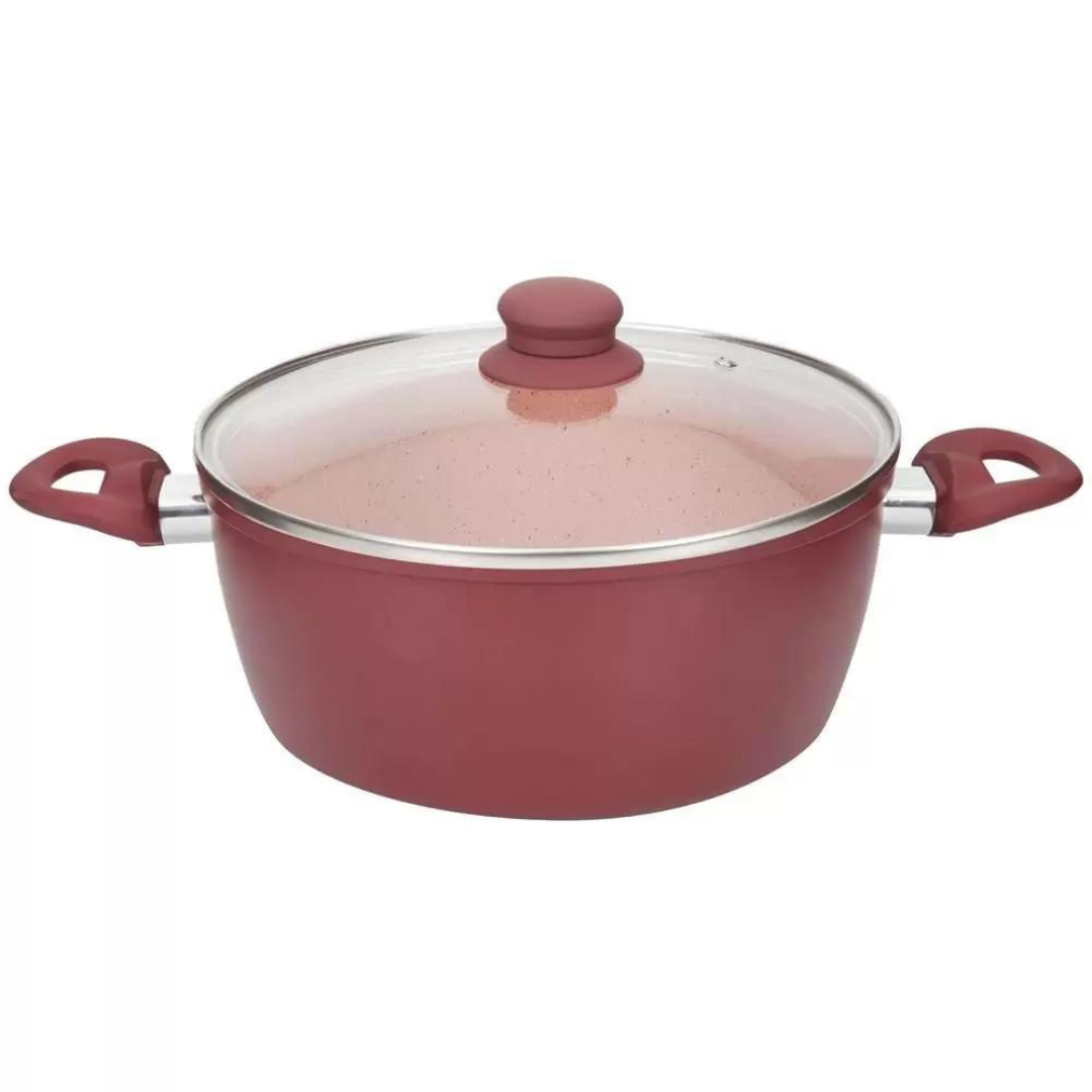 Panela Caçarola Tampa Antiaderente Cerâmica Não Gruda 22cm