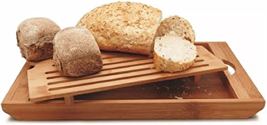 Migalheira Bandeja Tábua Corte Bambu Pães Bolos Dolce Home