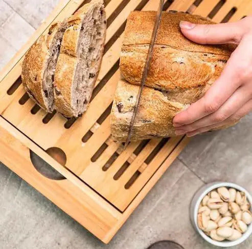 Migalheira Bandeja Tábua Corte Bambu Pães Bolos Dolce Home
