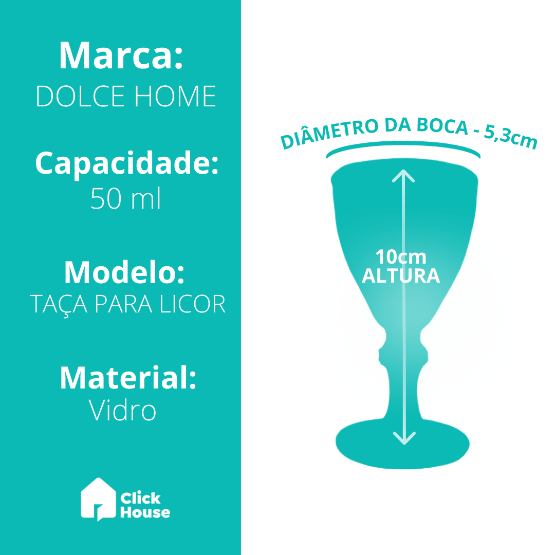 Taça De Vidro Lumini Transparente Licor Tequila Shot 50 Ml