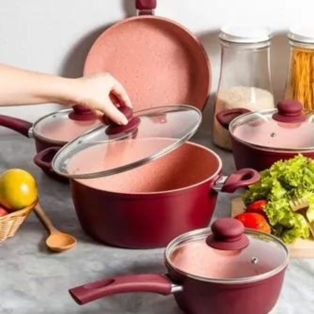 Panela Caçarola Tampa Antiaderente Cerâmica Não Gruda 22cm