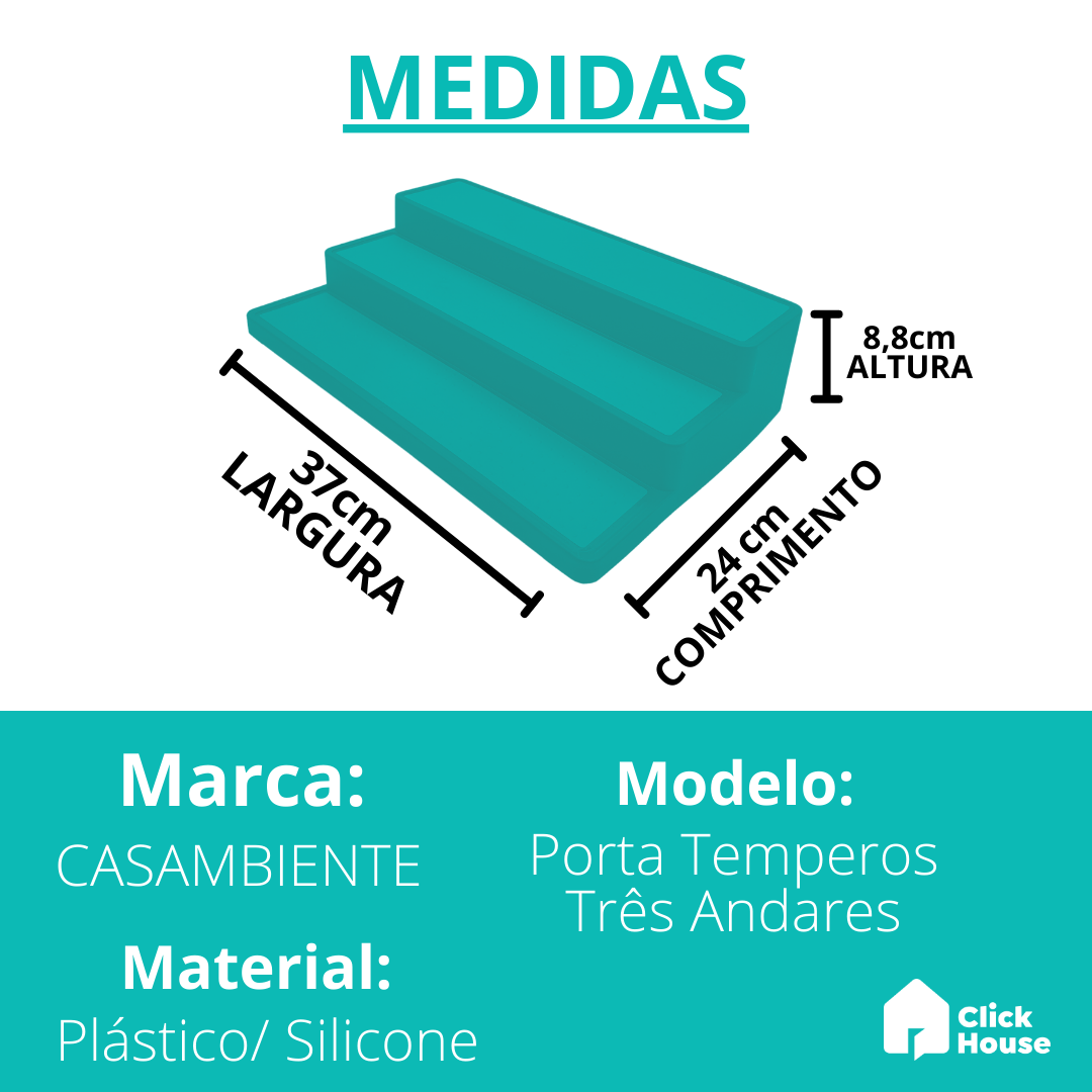 Organizador Prateleira Porta Tempero Condimentos 3 Andares