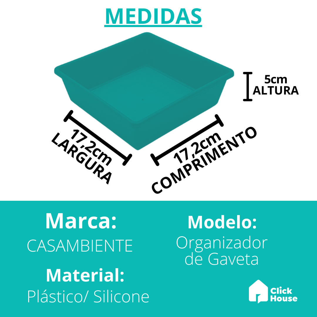 Organizador Talher Gavetas Objetos Multiuso Quadrado Modular