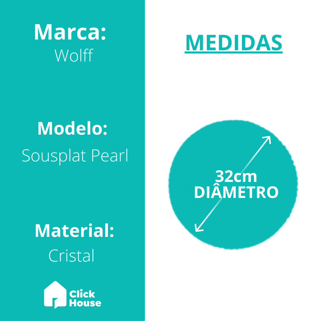 Sousplat Mesa Posta Cristal De Chumbo Pearl 32cm Wolff