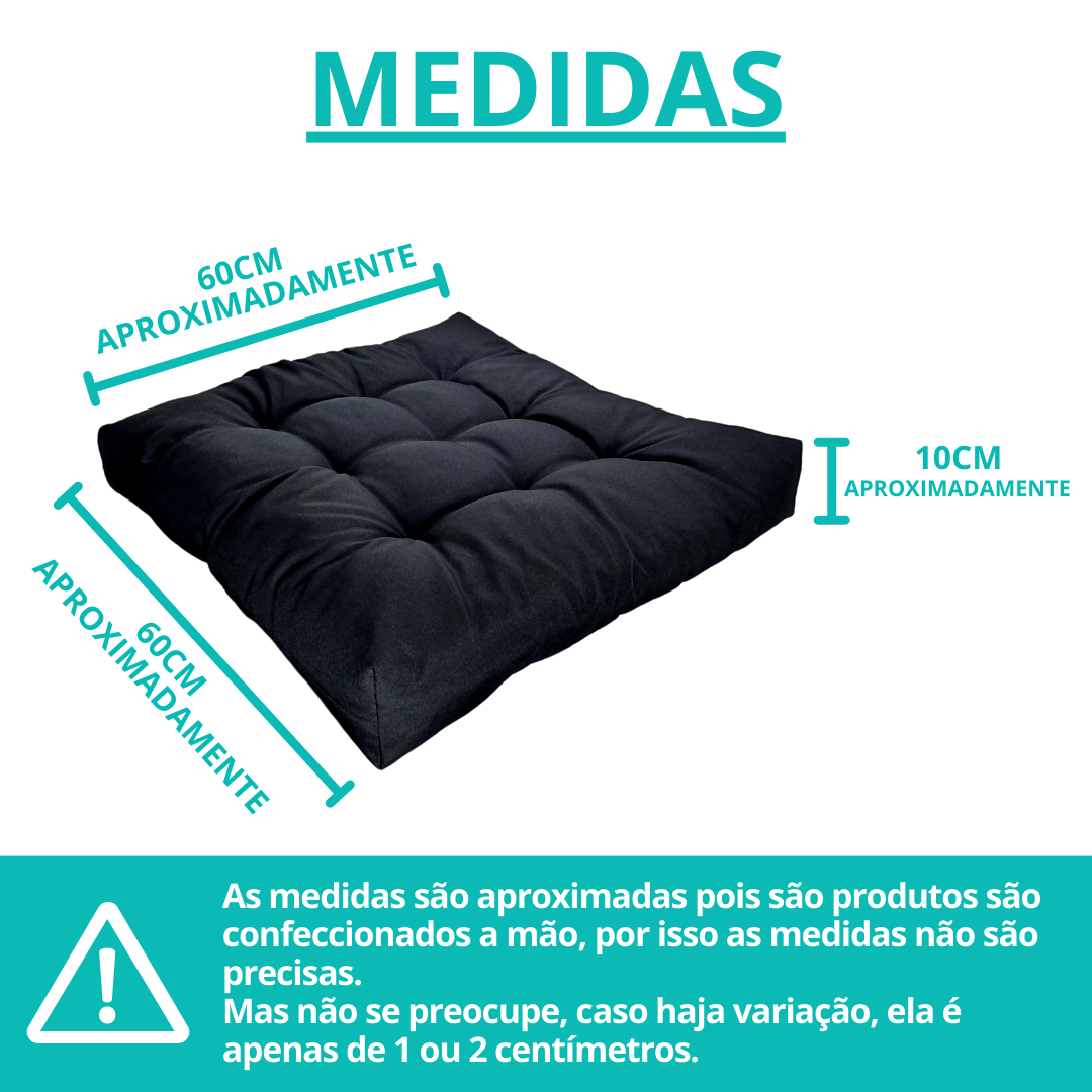 Assento Almofada Cadeira Futon Turco 60x60 Cm Cores Variada