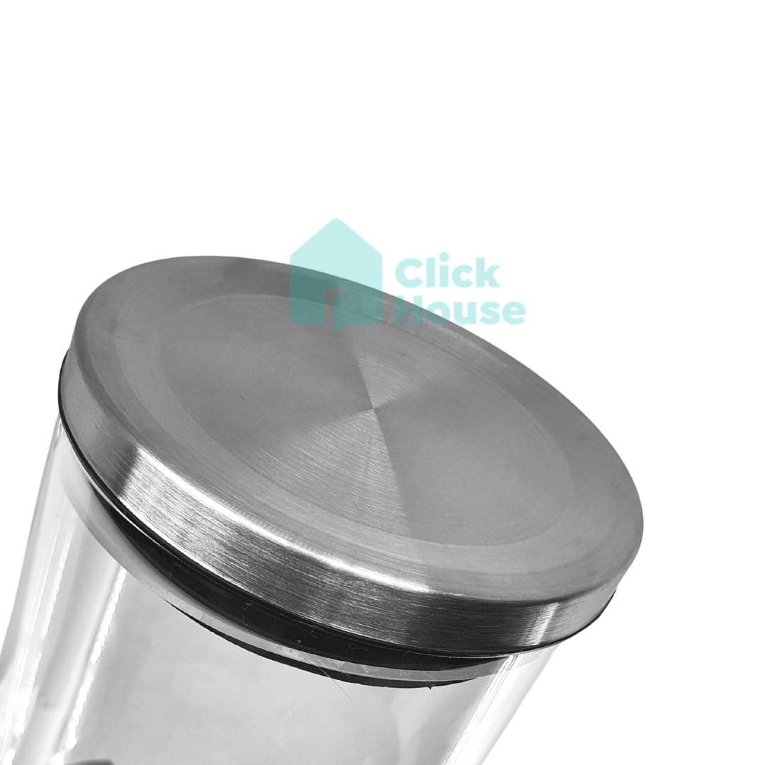 Pote Vidro Porta Mantimentos Condimento Tampa Inox Hermético