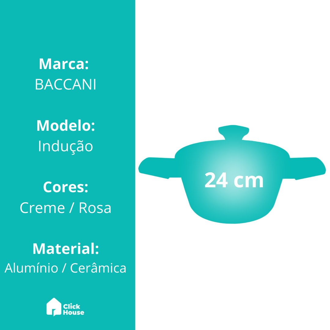 Panela Caçarola Indução Antiaderente Cerâmica 24cm Não Gruda