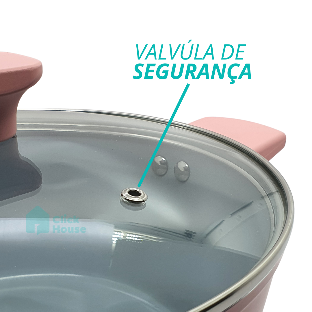 Panela Caçarola Indução Antiaderente Cerâmica 20cm Não Gruda