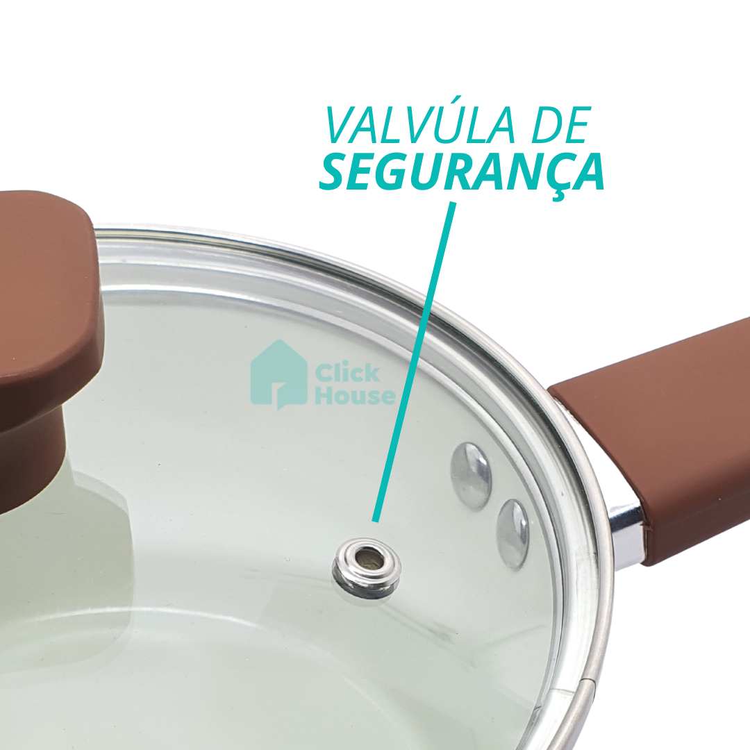Panela Indução Tampa Antiaderente Cerâmica 18 Cm Não Gruda