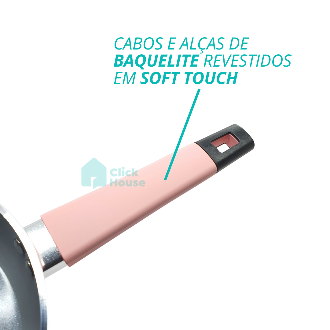 Panela Indução Tampa Antiaderente Cerâmica 20 Cm Não Gruda