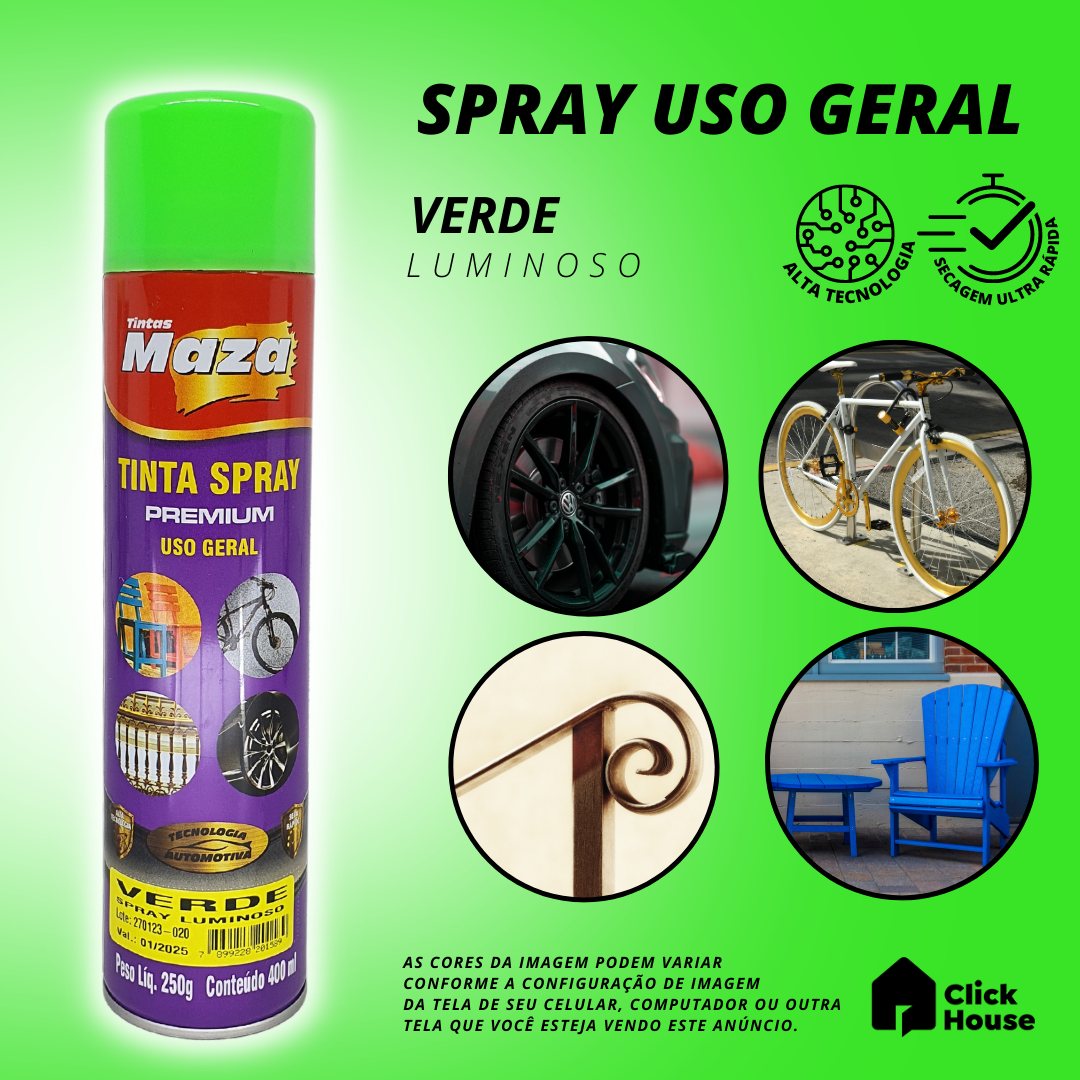 Tinta Spray Luminoso Fluorescente Premium Alta Performance