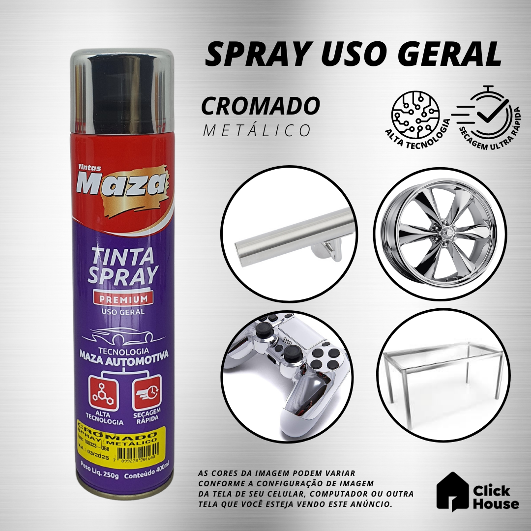Tinta Spray Metálico 400ml Cores Multiuso Automotivo Maza