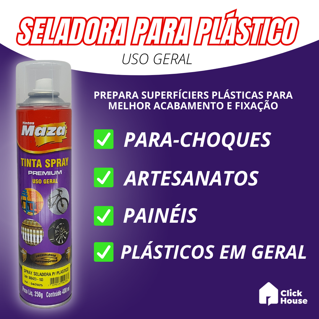 Spray Seladora Para Plástico Premium Incolor 400ml Maza