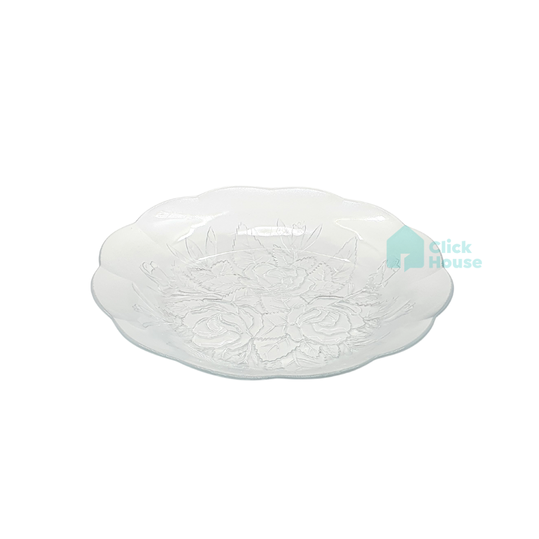 Prato de Vidro Fundo - Rosas - 1 Unidade - 005332 - WELLMIX 21836