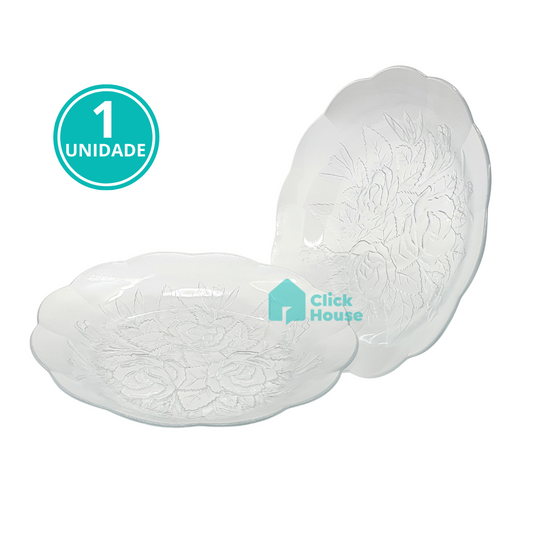 Prato de Vidro Fundo - Rosas - 1 Unidade - 005332 - WELLMIX 21836