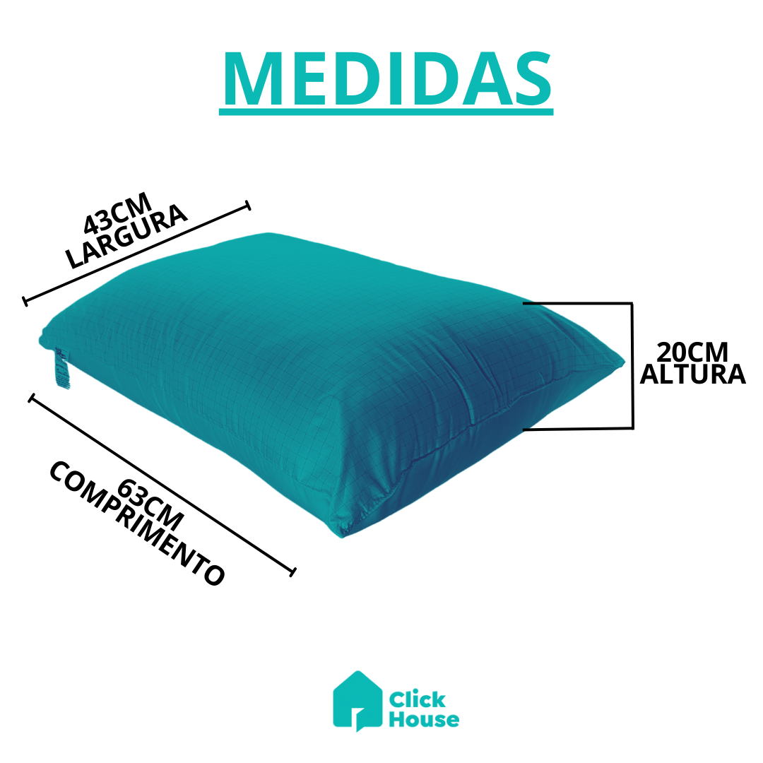 Travesseiro Alto Antistress Nasa Fibras Silicone Macio