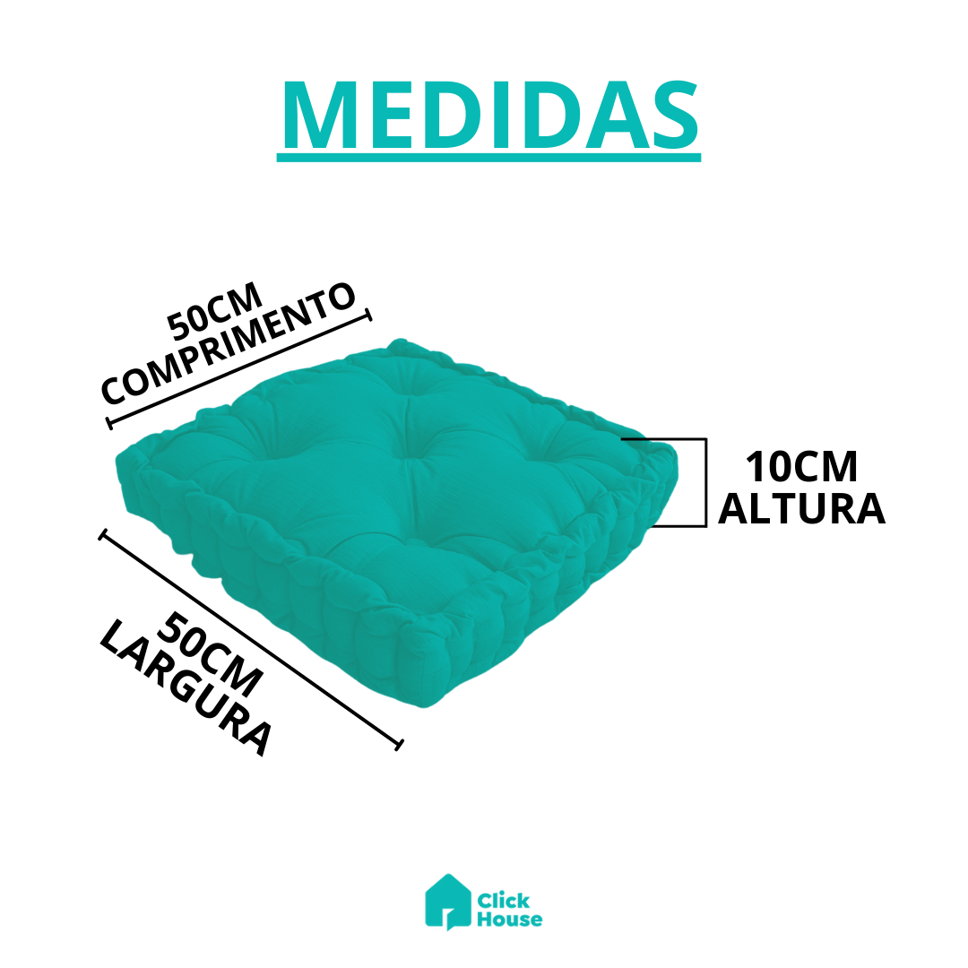 Assento Almofada Futon Turco 50x50 Cm Cores Variadas