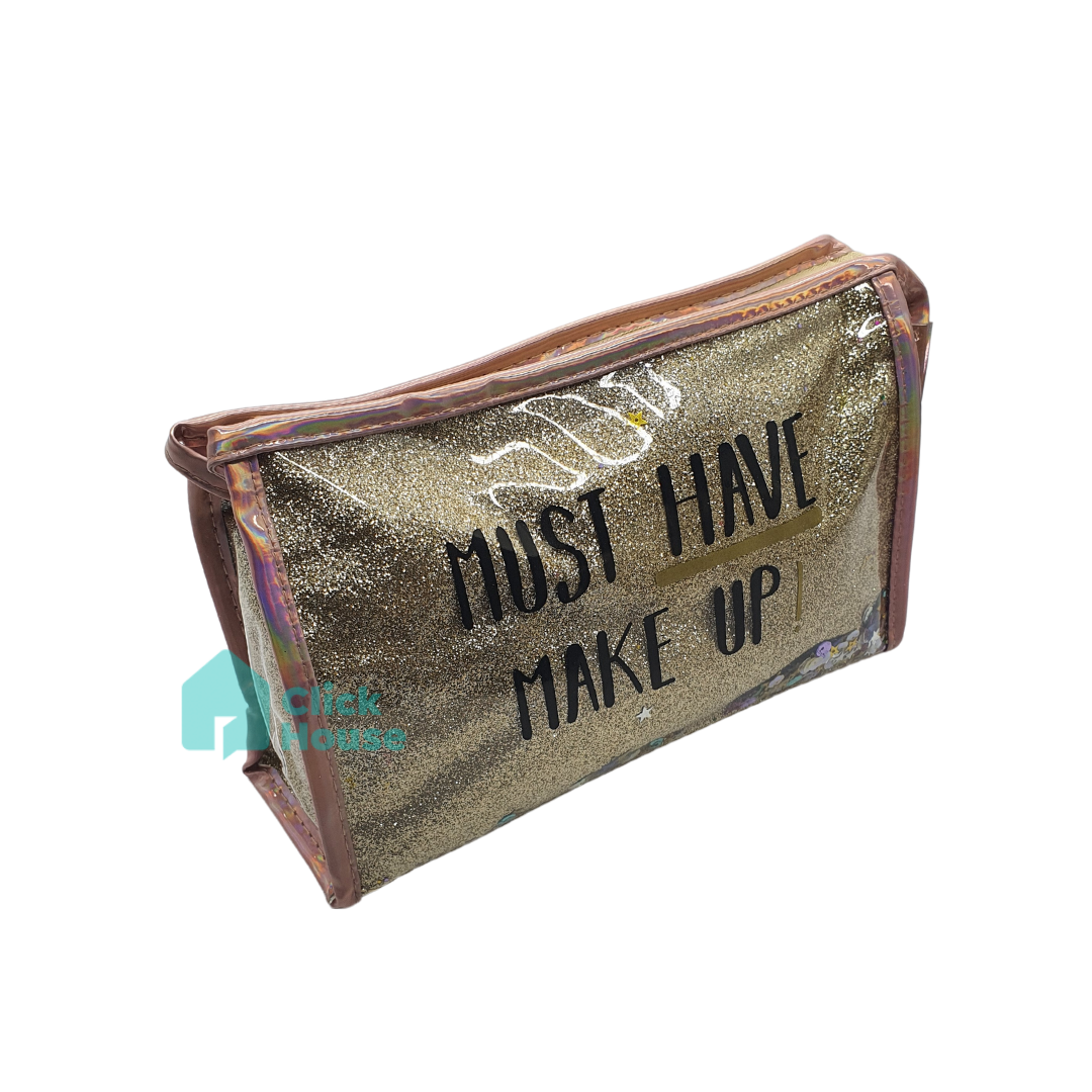 Necessaire Glitter Maquiagem Viagem Trabalho Mala Feminino