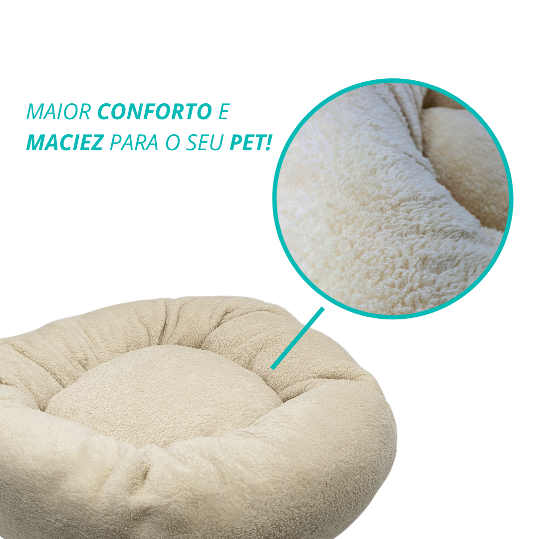 Cama Pet Para Cães Gatos Porte Médio Redonda Donuts Pelúcia