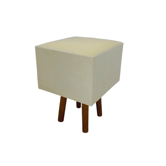 Banqueta Puff Decoração Casa Retrô Estofado Suede Vintage