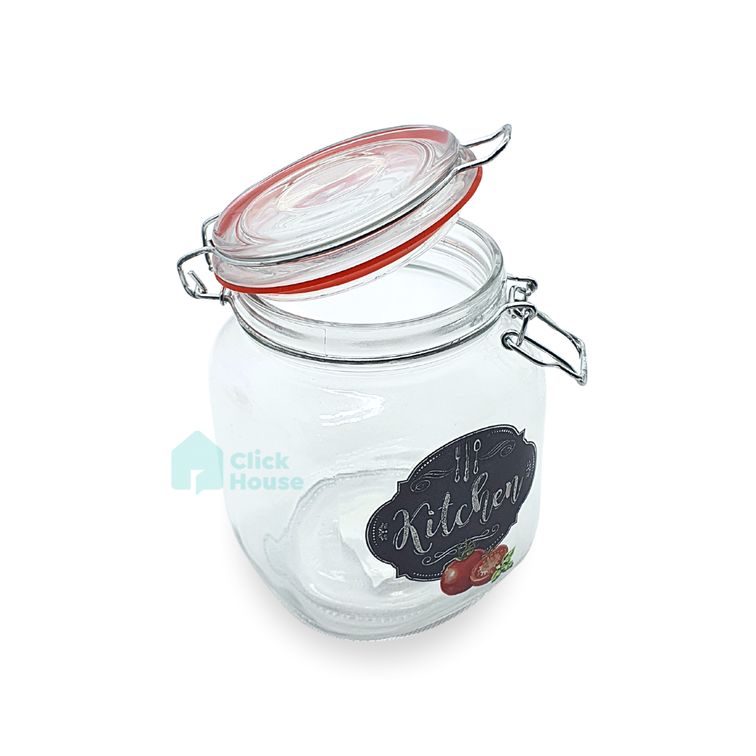 Pote Vidro Porta Mantimento Tampa Hermética Kitchen 900ml