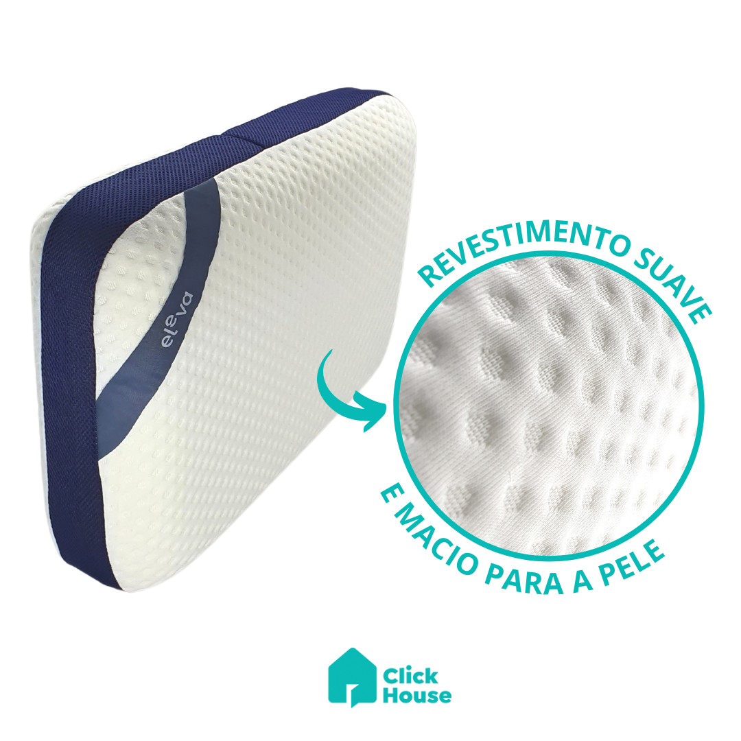 Travesseiro Revigore Eleva Médio Macio Antialérgico Anatômico Espuma De Memória Ortopédica 40x60cm