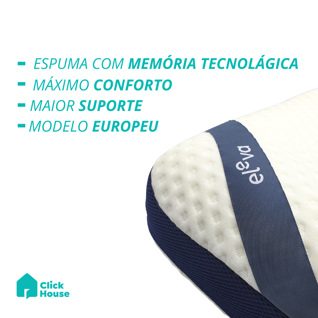 Travesseiro Revigore Eleva Médio Macio Antialérgico Anatômico Espuma De Memória Ortopédica 40x60cm