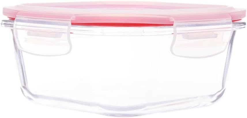 Pote De Vidro Hermético Quadrado Tampa Lock Marmita 800ml