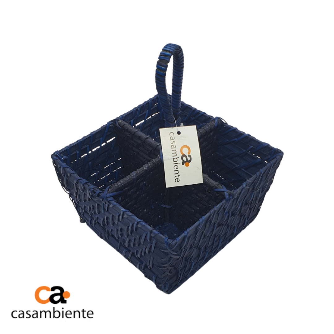 Organizador Porta Talheres Mesa Bancada Em Rattan Bambu