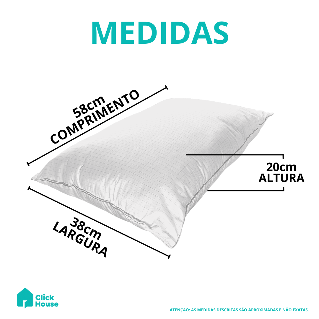 Travesseiro Peletizado Antistress Fio Carbono Fibras 50x70cm